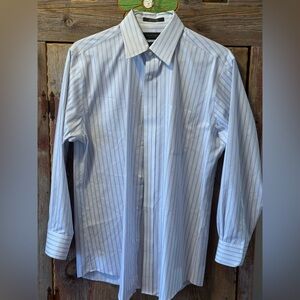 Joseph Abboud Collection Men's Blue Striped Dress Shirt 15.5/32-33